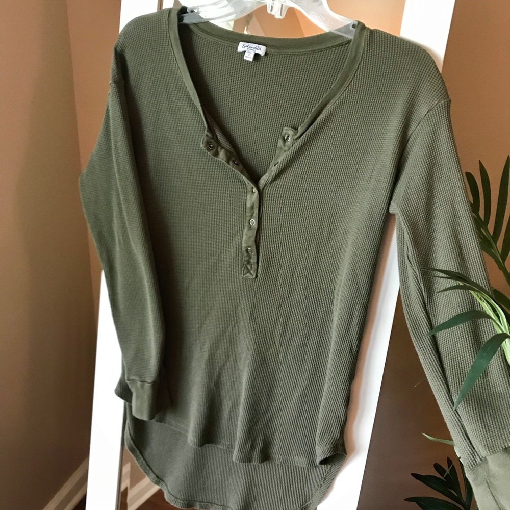 Splendid High-Low Henley Thermal Top
